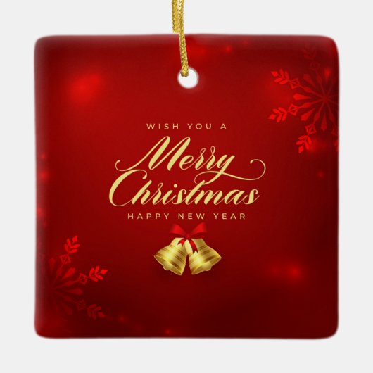 フラットホリデーカード、サイズ： 4.25インチx 5.5インチ、紙: Matt セラミックオーナメント (正面)