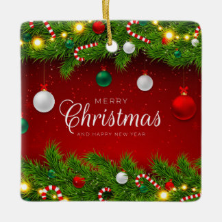 フラットホリデーカード、サイズ： 4.25インチx 5.5インチ、紙: Matt セラミックオーナメント