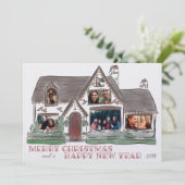 フラットホリデークリスマスハウスファミリーカード シーズンカード (スタンド正面)