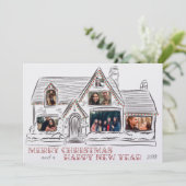 フラットホリデークリスマスハウスファミリーカード シーズンカード (スタンド正面)