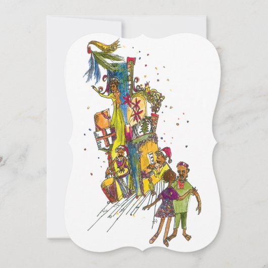 フラットホリデーグリーティングカード カード (正面)