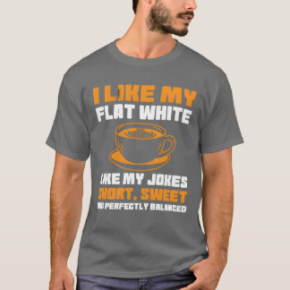 フラットホワイトコーヒー愛好家のジョーク エスプレッソの少年 Tシャツ