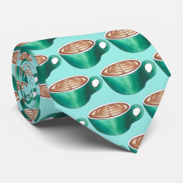 フラットホワイトラテカプチーノコーヒパーソナライズされたー ネクタイ