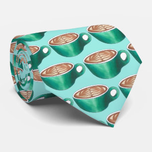 フラットホワイトラテカプチーノコーヒパーソナライズされたー ネクタイ