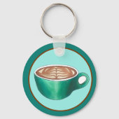 フラットホワイトラテカプチーノコーヒーショップハウスカフェ キーホルダー (裏面)