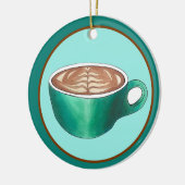 フラットホワイトラテカプチーノコーヒーショップハウスカフェ セラミックオーナメント (左)