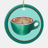 フラットホワイトラテカプチーノコーヒーショップハウスカフェ セラミックオーナメント (裏面)
