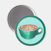 フラットホワイトラテカプチーノコーヒーショップハウスカフェ マグネット (正面/裏面)