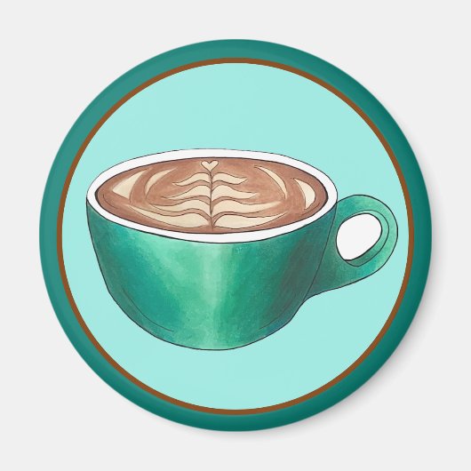 フラットホワイトラテカプチーノコーヒーショップハウスカフェ マグネット (正面)