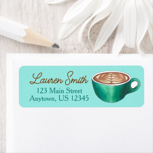 フラットホワイトラテカプチーノコーヒーショップハウスカフェ ラベル (インサイチュ)