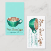 フラットホワイトラテカプチーノコーヒーショップハウスカフェ 名刺 (正面/裏面)