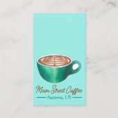 フラットホワイトラテカプチーノコーヒーショップハウスカフェ 名刺 (正面)