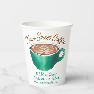 フラットホワイトラテカプチーノコーヒーショップハウスカフェ 紙コップ