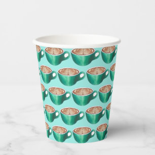 フラットホワイトラテカプチーノコーヒーショップハウスカフェ 紙コップ