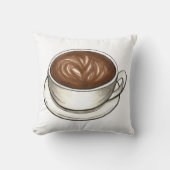 フラットホワイトラテカプチーノコーヒーショップバリスタ クッション (正面)