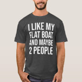 フラットボおもしろいート魚釣り及び狩りシャツ Tシャツ (正面)