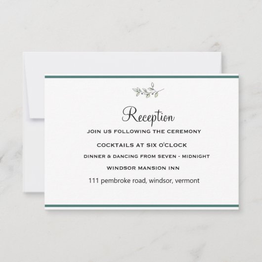 フラットボエレガントタニカルモダングリーンティーク披露宴 招待状 (正面)