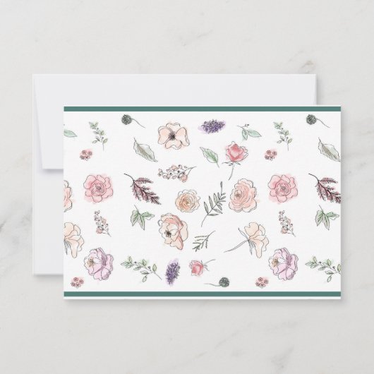 フラットボエレガントタニカルモダングリーンティーク披露宴 招待状 (裏面)