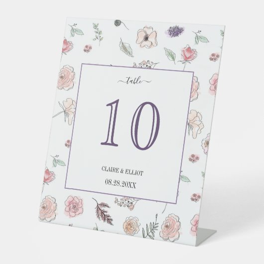 フラットボエレガントタニカルモダングリーンテーブル番号 台座サイン (正面)