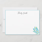 フラットボエレガントタニカルモダンレモンノートカード サンキューカード (正面)