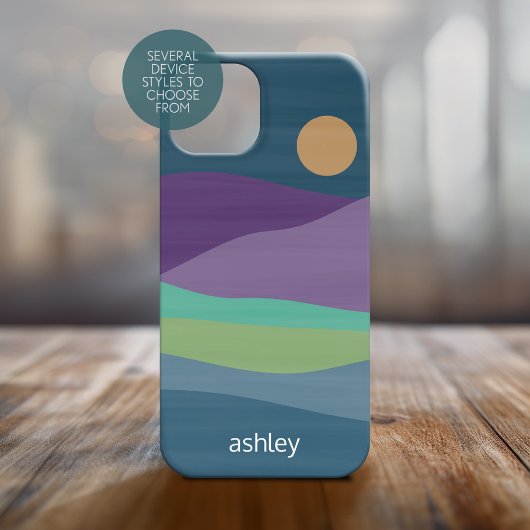 フラットボホ抽象芸術ランドスケープサンセットアンドマウンテンズ Case-Mate iPhoneケース