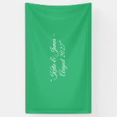 フラットミントグリーンの背景 - ウェディングデザイン 横断幕 (縦)