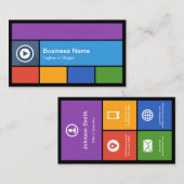 フラットメトロスタイルデザインモダン – カラータイル 名刺 (正面/裏面)