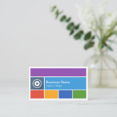 フラットメトロスタイルデザイン - 現代的なカラフルなタイル 名刺 (スタンド正面)