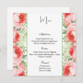 フラットメニューカードピンクロース メニュー (正面/裏面)