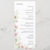 フラットメニューモダンミニマル結婚リスト書。 メニュー (正面)