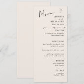 フラットメニューモダンミニマル結婚リスト書。 メニュー (正面/裏面)