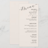 フラットメニューモダンミニマル結婚リスト書。 メニュー (正面/裏面)