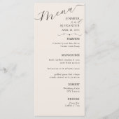 フラットメニューモダンミニマル結婚リスト書。 メニュー (正面)