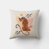 フラットレオパードデザインボホ装飾用クッション クッション (裏面)