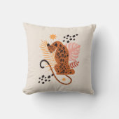 フラットレオパードデザインボホ装飾用クッション クッション (正面)