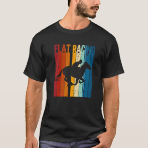 フラットレース レトロ 競馬 馬術 Tシャツ
