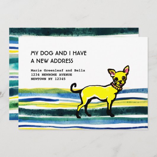 フラット引越し案内カード 案内状 (正面/裏面)