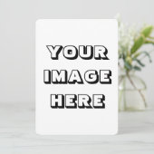 フラット招待状、サイズ： 5" x 7"、画像はこちら 招待状 (スタンド正面)