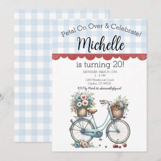 フラット招待状 サイズ: 5" x 7" 紙: シグネチャーM 招待状 (正面/裏面)