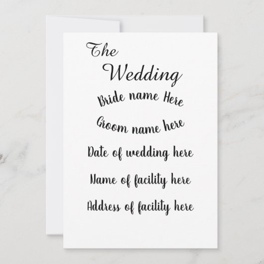 フラット招待状、サイズ： 5" x 7"、紙：マット、スタン 招待状 (正面)