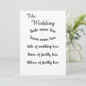 フラット招待状、サイズ： 5" x 7"、紙：マット、スタン 招待状 (スタンド正面)