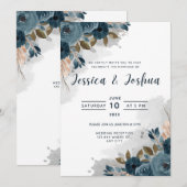 フラット招待状（サイズ：5" x 7"）、紙：マット、封筒付き 招待状 (正面/裏面)