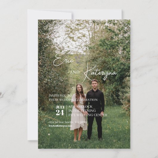 フラット招待状, サイズ: 5" x 7", 紙: マット, 封筒付き 招待状 (正面)