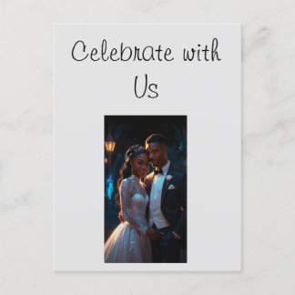 フラット招待状、サイズ: 5" x 7"結婚のカップル ポストカード