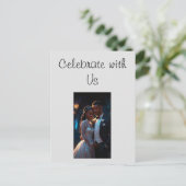 フラット招待状、サイズ： 5" x 7"結婚のカップル ポストカード (スタンド正面)