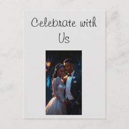 フラット招待状、サイズ： 5" x 7"結婚のカップル ポストカード