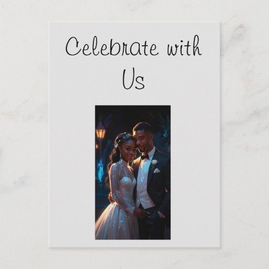 フラット招待状、サイズ： 5" x 7"結婚のカップル ポストカード (正面)