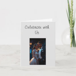 フラット招待状、サイズ： 5" x 7"結婚のカップル 案内状