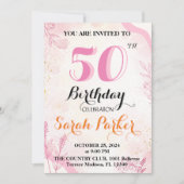 フラット招待状、50誕生日 招待状 (正面)