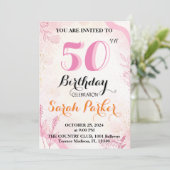フラット招待状、50誕生日 招待状 (スタンド正面)